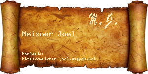 Meixner Joel névjegykártya